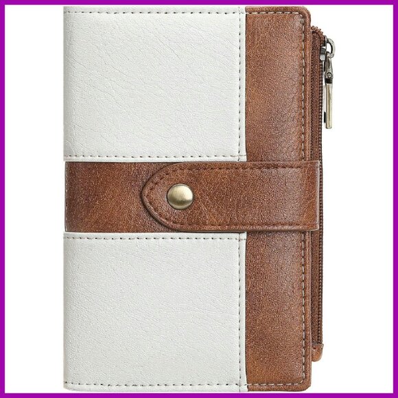 Compact RFID Leather Bifold Wallet with 13 Card Slots & 3 ID Windows - Picture 1 of 7